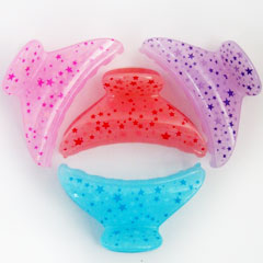 210713 奶油星星髮夾(鯊魚夾)7CM