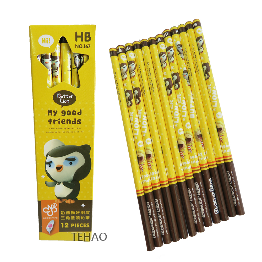 167 雄獅HB奶油獅三角塗頭鉛筆-