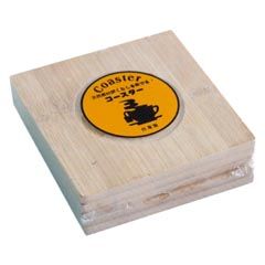 M-7483 4入竹製方型杯墊